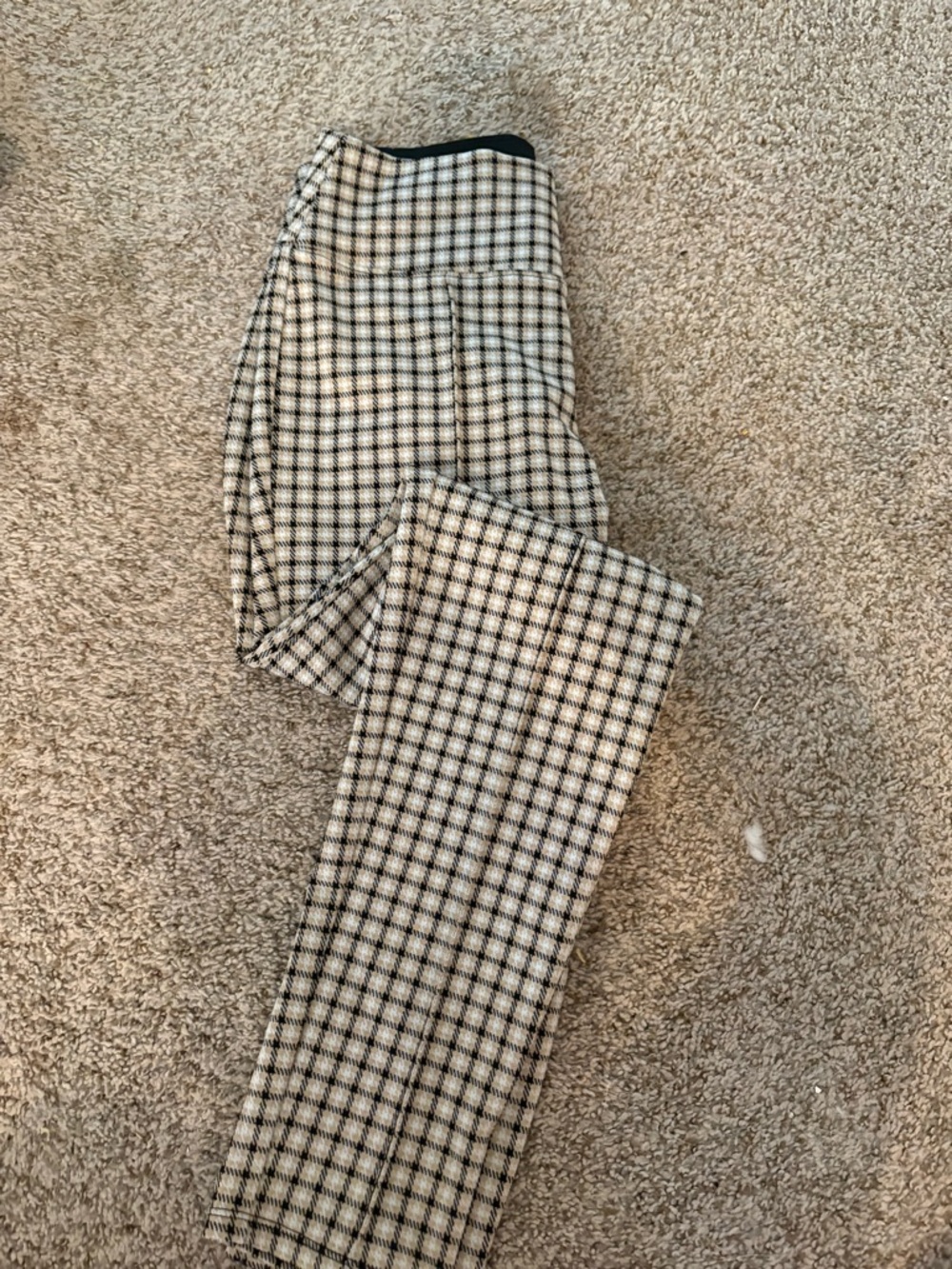 Women’s Plaid Dress Pants - Black & White
